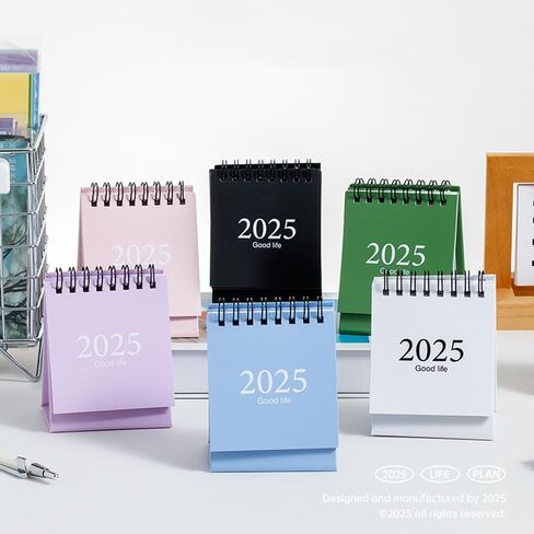 2024-2025 تقويم السنة الجديدة تقويم مكتب صغير بسيط مكتب لفائف المفكرة ورق الكرافت التقويم اليومي جدول الأعمال السنوي منظم اللوازم المكتبية 2.95 بوصة × 3.94 بوصة (أسود) in Kuwait