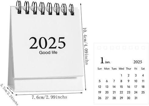 2024-2025 تقويم السنة الجديدة تقويم مكتب صغير بسيط مكتب لفائف المفكرة ورق الكرافت التقويم اليومي جدول الأعمال السنوي منظم اللوازم المكتبية 2.95 بوصة × 3.94 بوصة (أسود) in Kuwait