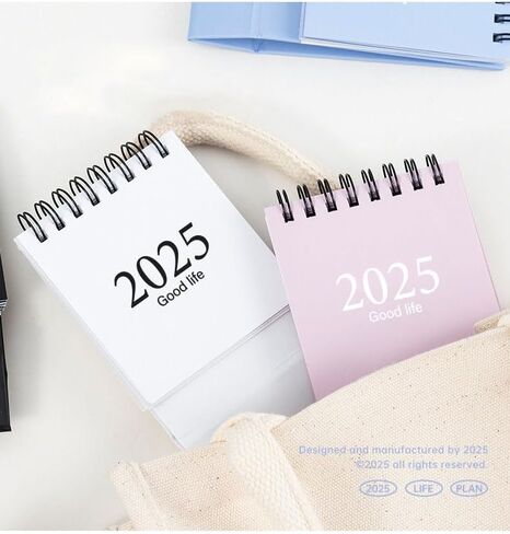 2024-2025 تقويم السنة الجديدة تقويم مكتب صغير بسيط مكتب لفائف المفكرة ورق الكرافت التقويم اليومي جدول الأعمال السنوي منظم اللوازم المكتبية 2.95 بوصة × 3.94 بوصة (أسود) in Kuwait