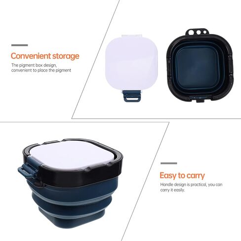 VICASKY Paint Mixing Case Paint Brush Basins 3 in 1 with Mixing and Washing Container Foldable Pigment Pen Washing Bucket Portable Bucket Paint Box Packing Box (Black) in Saudi Arabia