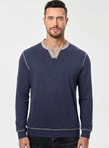 JMIERR Men's Slim Henley Shirts V-neck Longline T-Shirt Casual Lightweight Sweatshirts Fitted Raglan Sleeve Tees Shirts in Saudi Arabia