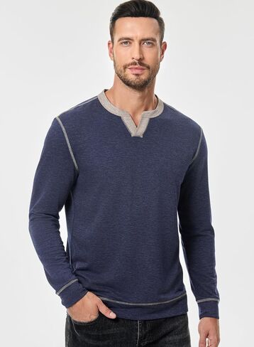 JMIERR Men's Slim Henley Shirts V-neck Longline T-Shirt Casual Lightweight Sweatshirts Fitted Raglan Sleeve Tees Shirts in Saudi Arabia