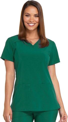 Dickies Women's Scrub Sets V-Neck Top DK615 Mid Rise Jogger DK065 with Moisture Wicking, Durable, and 360° Stretch Fabric, Hunter Green- M Top/M Pant in Saudi Arabia