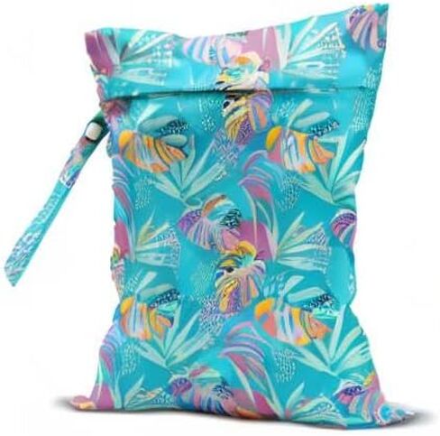 Wet Dry Bag, Wet Bag for Swimsuit, Travel, Beach, Pool, Diapers, Dirty Gym Clothes, Makeup Bag, Camping Accessories, Waterproof Reusable Jungle Tropical Leaves Cheetah Print in Saudi Arabia