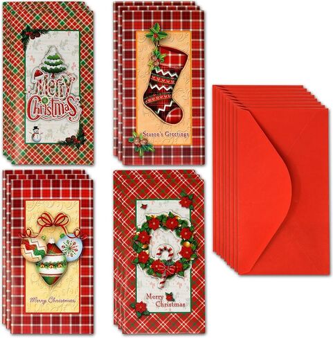 Gift Boutique Christmas Money or Gift Card Holders with Envelopes 12 Count in 4 Assorted Pop up Merry Xmas Design with Slot for Holiday Greeting Cards Cash Check Dollars Flower Arrangement Cards in Saudi Arabia