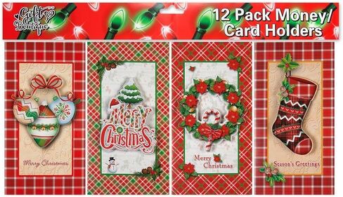 Gift Boutique Christmas Money or Gift Card Holders with Envelopes 12 Count in 4 Assorted Pop up Merry Xmas Design with Slot for Holiday Greeting Cards Cash Check Dollars Flower Arrangement Cards in Saudi Arabia