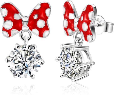 Sterling Silver CZ Mouse Earrings for Girls Cute Minnie Mouse Stud Earrings Animal Earrings Fashion Princess Jewelry Gifts for Women Daughter Birthday in Kuwait