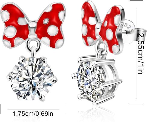 Sterling Silver CZ Mouse Earrings for Girls Cute Minnie Mouse Stud Earrings Animal Earrings Fashion Princess Jewelry Gifts for Women Daughter Birthday in Kuwait