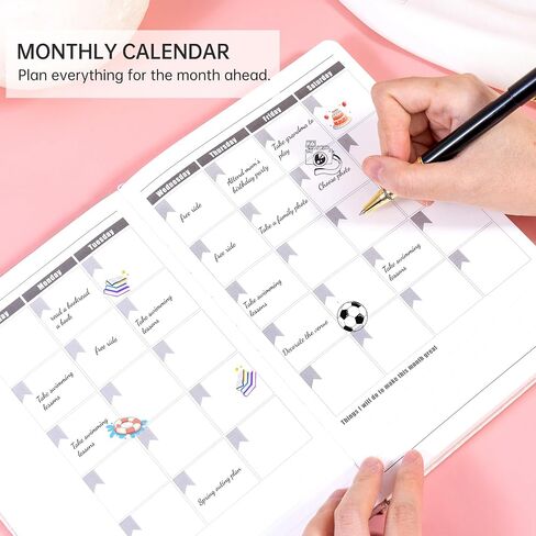 CAGIE Undated Planner Weekly and Monthly Planner with Inner Pocket Leather journal with Goal & Habit Tracker Organizer, Hardcover Weekly Monthly Planner for Work School Home, 5.7" x 8.3", Gold in Saudi Arabia