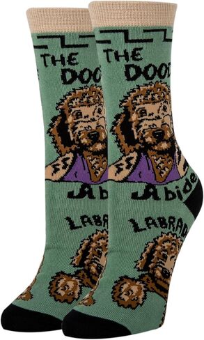 ooohyeah Women's Novelty Funny Crew Socks, Fun Animal Crazy Dress Socks Gifts for Dog Lover, Fits Women's Shoe Size 5-10 in Saudi Arabia