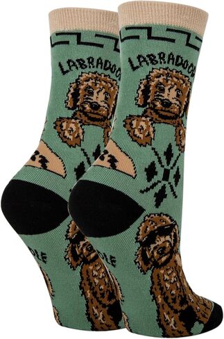 ooohyeah Women's Novelty Funny Crew Socks, Fun Animal Crazy Dress Socks Gifts for Dog Lover, Fits Women's Shoe Size 5-10 in Saudi Arabia