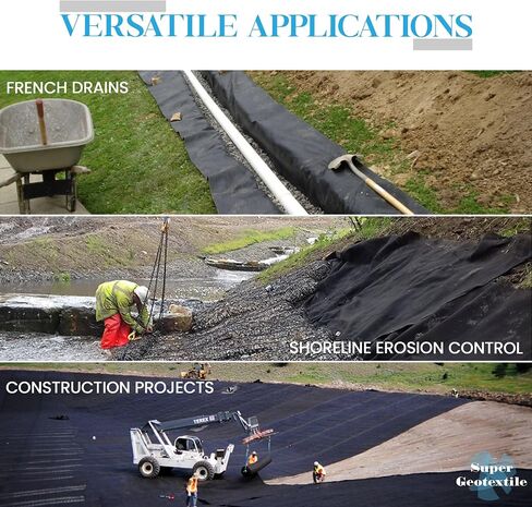 4, 6, 8 oz Non Woven Fabric for Landscaping, French Drains, Underlayment, Erosion Control, Construction Projects - 8 oz (3X300) in Saudi Arabia