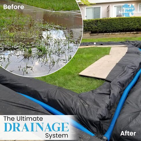 4, 6, 8 oz Non Woven Fabric for Landscaping, French Drains, Underlayment, Erosion Control, Construction Projects - 8 oz (3X300) in Saudi Arabia