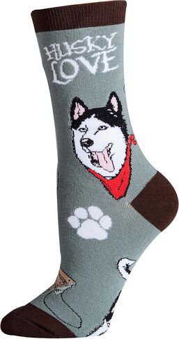 ooohyeah Women's Novelty Funny Crew Socks, Fun Animal Crazy Dress Socks Gifts for Dog Lover, Fits Women's Shoe Size 5-10 in Saudi Arabia