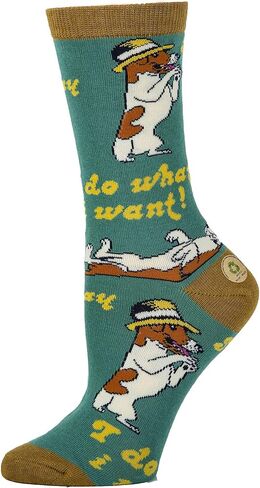 ooohyeah Women's Novelty Funny Crew Socks, Fun Animal Crazy Dress Socks Gifts for Dog Lover, Fits Women's Shoe Size 5-10 in Saudi Arabia