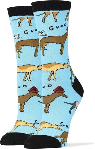 ooohyeah Women's Novelty Funny Crew Socks, Fun Animal Crazy Dress Socks Gifts for Dog Lover, Fits Women's Shoe Size 5-10 in Saudi Arabia