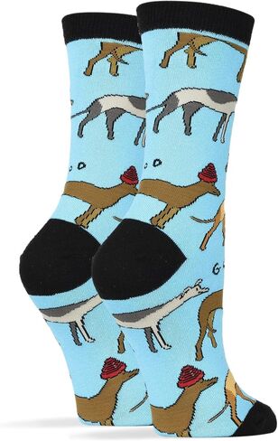 ooohyeah Women's Novelty Funny Crew Socks, Fun Animal Crazy Dress Socks Gifts for Dog Lover, Fits Women's Shoe Size 5-10 in Saudi Arabia