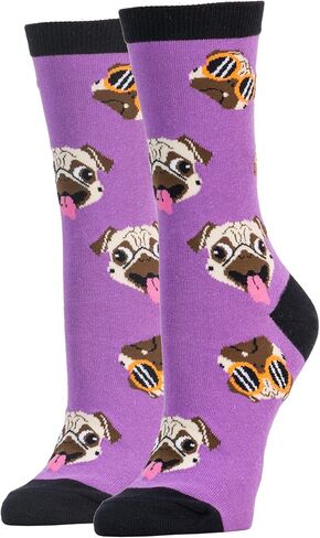 ooohyeah Women's Novelty Funny Crew Socks, Fun Animal Crazy Dress Socks Gifts for Dog Lover, Fits Women's Shoe Size 5-10 in Saudi Arabia