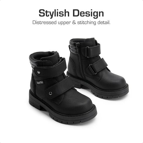 أحذية DREAM PAIRS للأطفال للكاحل للأولاد والبنات أحذية أنيقة مع خطاف وحلقة (طفل صغير/طفل صغير) in Saudi Arabia