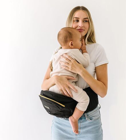 Tushbaby Lite - حاملة أطفال بمقعد الورك معتمدة من حيث السلامة - حائزة على جائزة اختيار الأم، تظهر على خزان القرش، حامل مريح وموسعات لحديثي الولادة والأطفال الصغار (الناقل، شامبراي) in Saudi Arabia