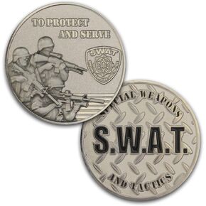 عملة تحدي الشرطة لفريق SWAT - عملة التحدي العسكرية للشرطة - S.W.A.T للحماية والخدمة - صممها المحاربون القدامى العسكريون!