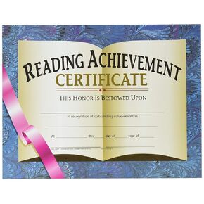 Hayes Reading Achievement Certificate, 11 x 8-1/2 inches, Paper, Pack of 30