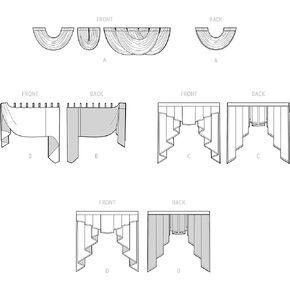 Simplicity Valance Sewing Pattern Kit, Code S9571, for 40" Wide Windows, Multicolor