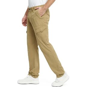 BEST SOUTH Men's Twill Cargo Pants Work Relaxed Fit Lightweight Cargos Phone Pockets