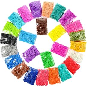 Ribbonlic 32760 قطعة من المطاط الملون العصابات الصغيرة شريط مطاطي مرن مجموعة إعادة التعبئة في 26 لونًا لصياغة الهدايا بنفسك