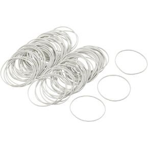 MECCANIXITY 100 Pack Rubber Band Stretchable Rubber Elastic Band White 32mm x 1mm Hair Rubber Bands for Home Office