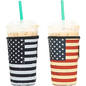 Baxendale Reusable Iced Coffee Sleeve for Cold Drink Cups - 2 Pack Neoprene Iced Coffee Sleeve Cup Sleeves for Cold Drinks Compatible with Starbucks Dunkin - Large 32oz (Pink/Purple Ombre Textured)