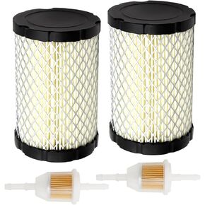 Compatible with 2-Pack D100 D110 D130 D140 Air Filter with Fuel Filter for John Deere MIU14395 GY21435 MIU13963 MIU13038 Husqvarna YTA22V46 YTH22V46 YTH24V48 HU800awd Lawn Mower Tractor
