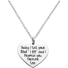 Stepdaughter Gift Todayg I Tell Your Dad/Mom I Do and I Promise You Forever Too Wedding Day Gift Step Daughter Heart Necklace