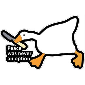 H&S Peace was Never an Option Sticker - Indoor/Outdoor Vinyl Sticker Decal for Laptop | Windows | Bumpers | Size: 5"