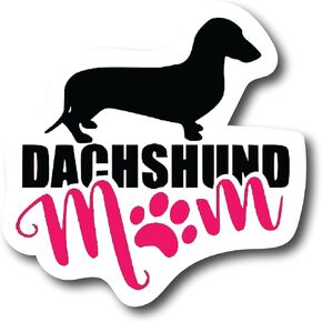 2 Pack Dachshund MOM 4.5 inch Decal Fashion Woman - Sticker Graphic - Auto, Wall, Laptop, Cell, Truck Sticker for Windows, Cars, Trucks |PS760|