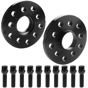 GAsupply 5X100 & 5X112 Wheel Spacers, Fit for Audi TT A3 A4 A6 A8 S4 S6 S8 Volkswagen Golf, 15mm Hubcentric Forged Spacer, Sphere Seat | Lug Bolts 40mm Long | Hub Bore 57.1mm | Thread Pitch M14x1.5