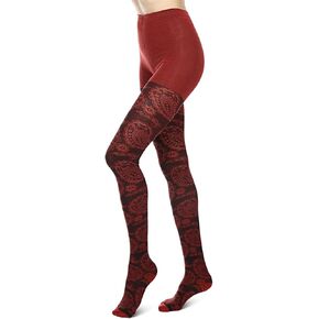 MeMoi Paisley Patch Cotton Blend Sweater Tights