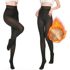 Awant Fleece Lined Tights Sheer Tights for Women- Fake Translucent Warm Pantyhose Leggings