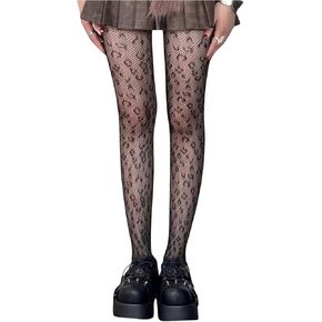 MakeMeChic Women's Leopard Print Fishnet Tights Sheer Stretchy Skinny Gothic Stockings