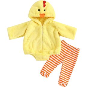 Ayalinggo Toddler Chicken Costume Baby Boy Girl Duck Outfit Fuzzy Chick Romper infant Halloween Cosplay Clothing With Legging