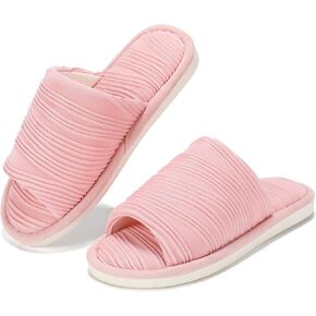 House Slippers for Women Comfy Breathable House Shoes with Memory foam Open Toe design for Summer Indoor and Bedroom Size 9 10 Gifts for Mom Womens