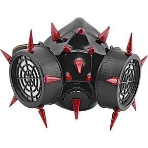 Red Metal Claw Spike Cosplay Gas Mask Costume Steampunk Masquerade