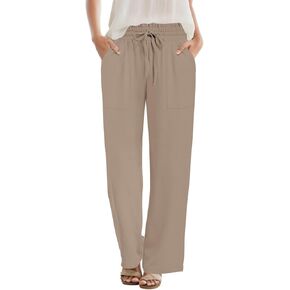 DB MOON Womens Wide Leg Pants Business Casual Outfits Loose High Waist Trouser with Pockets in Kuwait