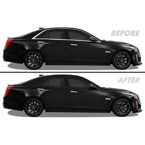 SlickMod, Chrome Delete Blackout Vinyl Overlay for 2014-2019 Cadillac CTS Sedan Window Trim (Gloss Black)