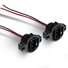 H16 LED Bulbs Male Connector Pigtail Socket Wiring Harness Plug-5202 H16 2504 PS24W 5201(Pack of 2)