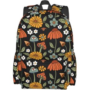 Rainbow Peace And Love Hippie Mushroom Stylish Backpack With Adjustable Padded Shoulder Straps Daypacks For College Travel in Kuwait
