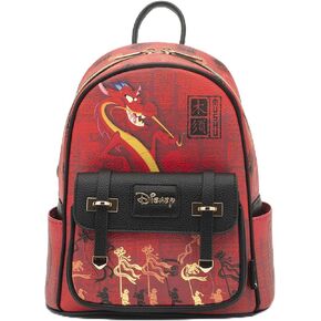 Mushu 11"" Vegan Leather Fashion Mini Backpack, Red