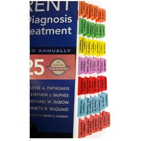 Book Tabs for Current Medical Diagnosis & Treatment 2025. Laminated, Color-Coded and Repositionable for CMDT 2025 (Book not Included)