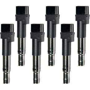 MAS Set of 6 Ignition Coils Pack Compatible with Audi Q7 TT A3 Quattro Porsche Cayenne Passat Volkswagen EOS Golf Touareg V6 3.2L 3.6L C1466 UF531