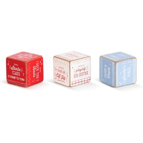 DEMDACO Festive Karaoke Retro Colorful 2 x 2 Wood Composite Holiday Dice Set Game